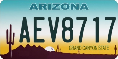 AZ license plate AEV8717