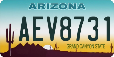 AZ license plate AEV8731