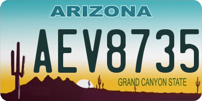 AZ license plate AEV8735