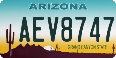 AZ license plate AEV8747