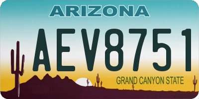 AZ license plate AEV8751