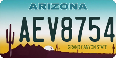 AZ license plate AEV8754