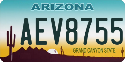 AZ license plate AEV8755