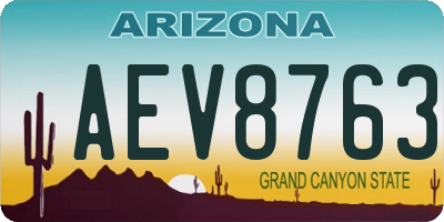 AZ license plate AEV8763
