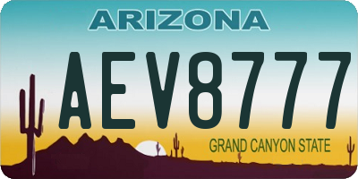 AZ license plate AEV8777