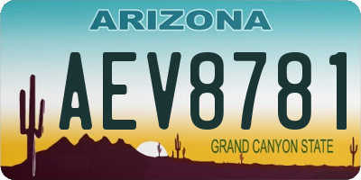 AZ license plate AEV8781