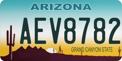 AZ license plate AEV8782