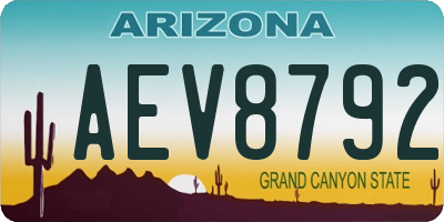 AZ license plate AEV8792