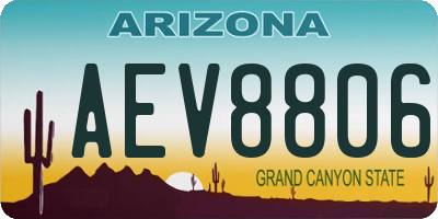 AZ license plate AEV8806