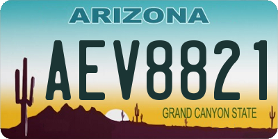 AZ license plate AEV8821