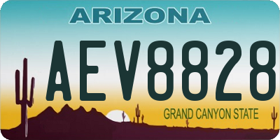 AZ license plate AEV8828