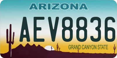 AZ license plate AEV8836