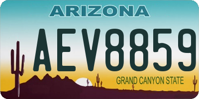 AZ license plate AEV8859