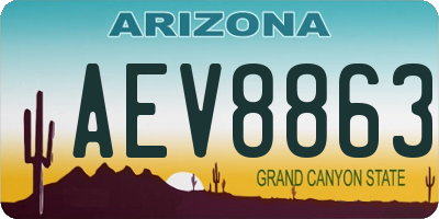 AZ license plate AEV8863
