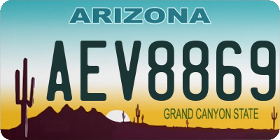 AZ license plate AEV8869