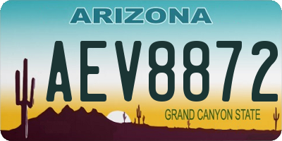 AZ license plate AEV8872