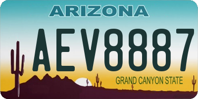AZ license plate AEV8887