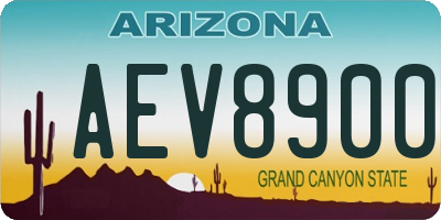 AZ license plate AEV8900
