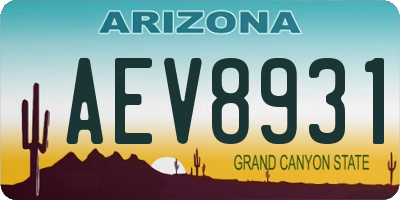 AZ license plate AEV8931
