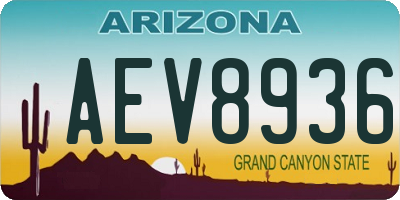 AZ license plate AEV8936