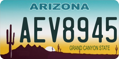 AZ license plate AEV8945