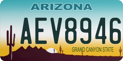 AZ license plate AEV8946