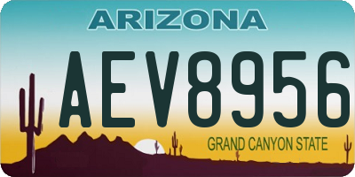 AZ license plate AEV8956