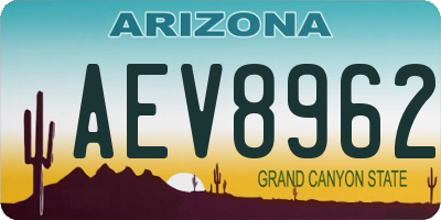 AZ license plate AEV8962