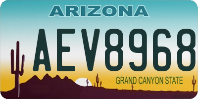 AZ license plate AEV8968