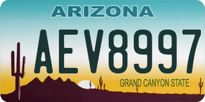 AZ license plate AEV8997
