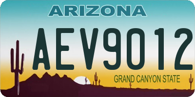 AZ license plate AEV9012