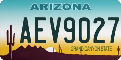 AZ license plate AEV9027