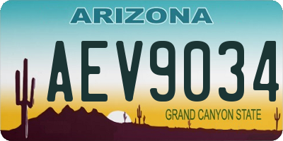 AZ license plate AEV9034