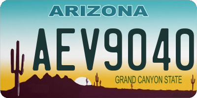 AZ license plate AEV9040