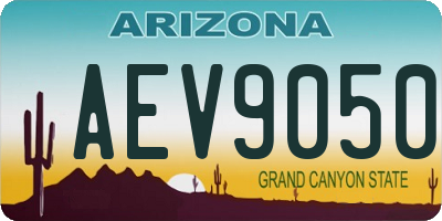 AZ license plate AEV9050