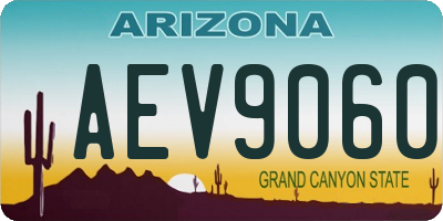 AZ license plate AEV9060