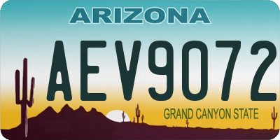 AZ license plate AEV9072