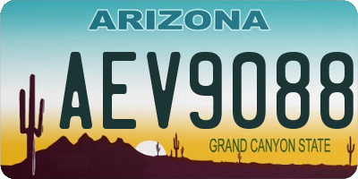 AZ license plate AEV9088