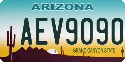 AZ license plate AEV9090
