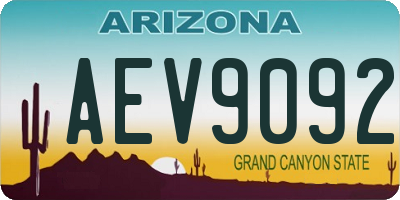 AZ license plate AEV9092
