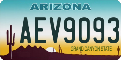 AZ license plate AEV9093