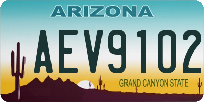 AZ license plate AEV9102