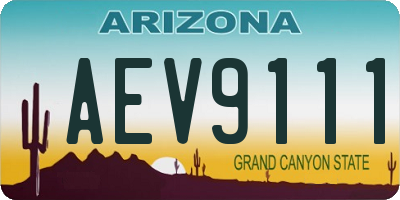 AZ license plate AEV9111