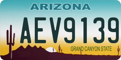 AZ license plate AEV9139