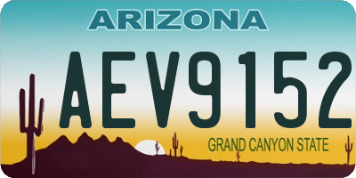 AZ license plate AEV9152