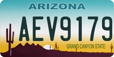 AZ license plate AEV9179