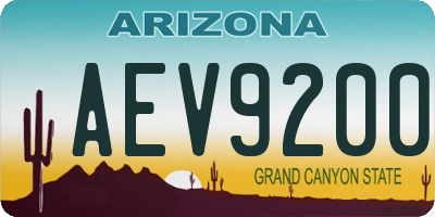 AZ license plate AEV9200