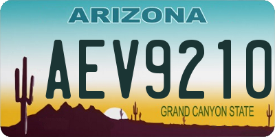 AZ license plate AEV9210