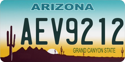 AZ license plate AEV9212