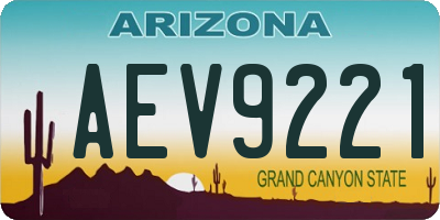 AZ license plate AEV9221